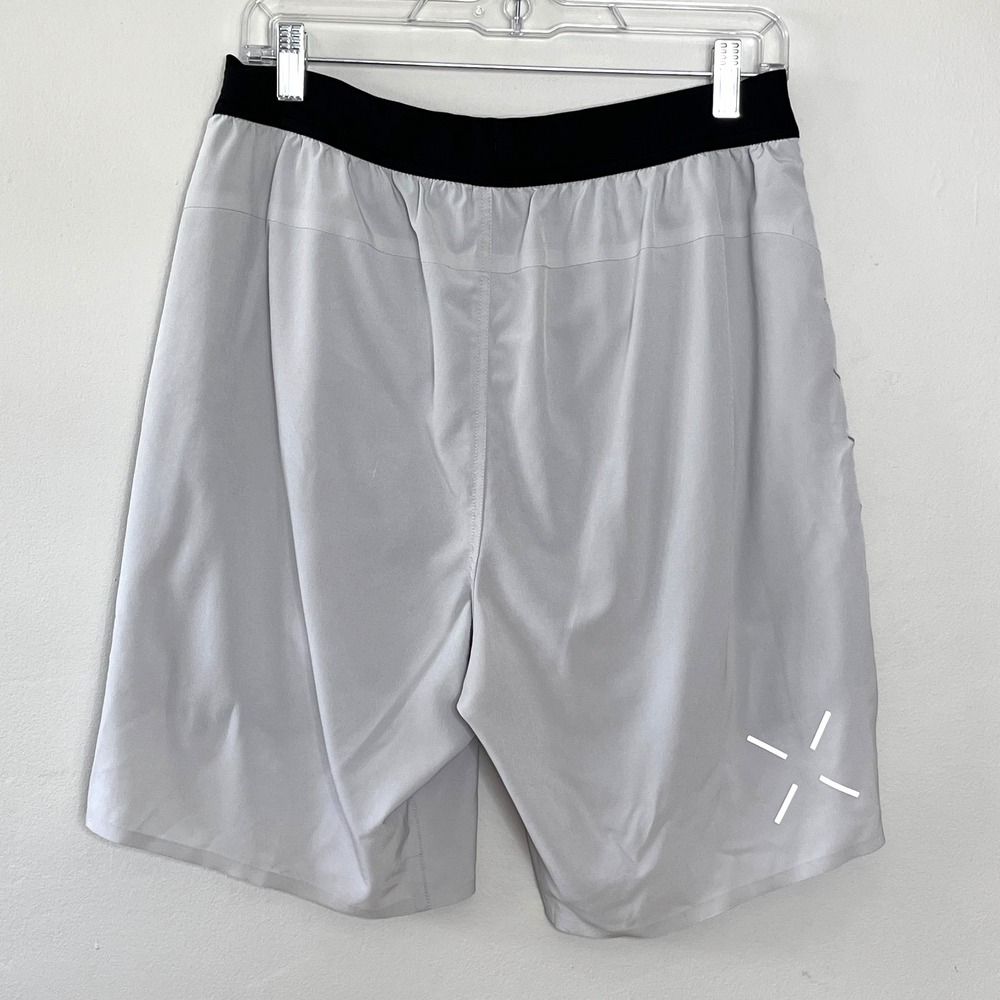 Ten Thousand Interval Shors Mens M Light‎ Gray Lined 9"Inseam Athleisure Gym